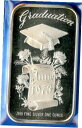 1 オンス .999 シルバー バー - ヴィンテージ 卒業式 1973 年 6 月1 oz .999 Silver Bar - Vintage Graduation June 1973