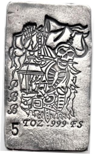 ڶ/ʼݾڽա ƥ    [̵] Skelton Treasure 5oz. .999 Silver Poured Bar PBB