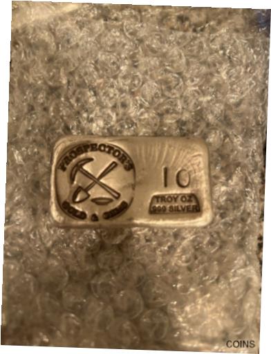 yɔi/iۏ؏tz AeB[NRC RC   [] Prospectorfs Gold & Gems 10 oz .999 Hand Poured Silver Bar - Rare! 10 Oz