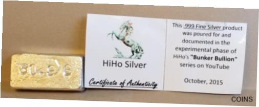 【極美品/品質保証書付】 アンティークコイン コイン 金貨 銀貨 [送料無料] HiHo Silver Bar 80.9 grams 0.999 Fine poured Oct. 2015 YouTube “Bunker Bullion”