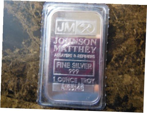 yɔi/iۏ؏tz AeB[NRC RC   [] Pure Silver Bar, 1 oz., 999 Silver Bar, Johnson Matthey, Sealed A165146