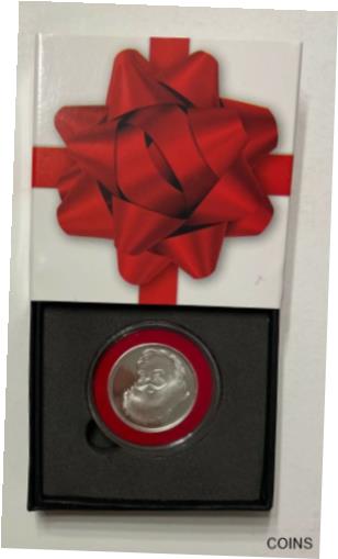 楽天金銀プラチナ　ワールドリソース【極美品/品質保証書付】 アンティークコイン コイン 金貨 銀貨 [送料無料] 2020 SANTA FACE （1/2-OUNCE） COIN IN CAPSULE & RED BOW BLACK GIFT BOX