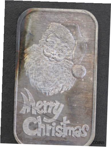 楽天金銀プラチナ　ワールドリソース【極美品/品質保証書付】 アンティークコイン 銀貨 1987 Silver Towne Merry Christmas Santa Face Silver Art Bar ST-18V2 Lot P1596 [送料無料] #sof-wr-012254-976