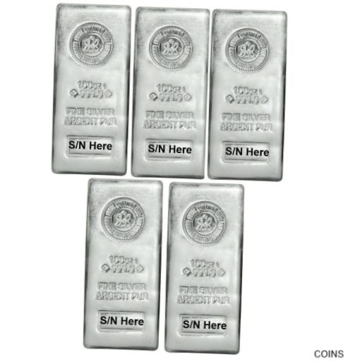 【極美品/品質保証書付】 アンティークコイン 銀貨 Lot of 5 - 2022 Royal Canada Mint RCM 100 oz .9999 Fine Silver Bar - In stock [送料無料] #sof-wr-012255-43