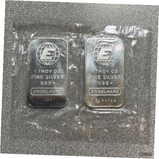  アンティークコイン コイン 金貨 銀貨  2 Piece Lot Engelhard 1 oz Silver Bars Consecutive Serial Numbers