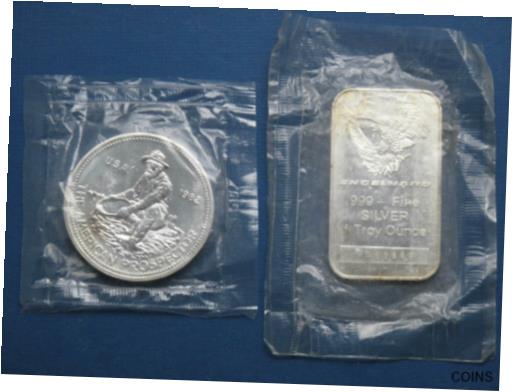 1982 Engelhard Prospector and Silver Bar original factory wrappers 2oz Total※関税は当ショップ負担（お客様負担無し）※全国送料無料・海外輸送無料※商品の状態は画像をご確認下さい（極美品・目立った汚れ無し）※輸入品の為英語表記となります※その他ご不明点はお気軽にお問合せ下さい！Shape: BarModified Item: NoCountry/Region of Manufacture: United StatesFineness: 999Precious Metal Content per Unit: 2 ozWeight: 1 Troy Ounce eachUncirculated/Circulated: UncirculatedOriginal/Reproduction: OriginalStrike Type: BusinessMinted By: EngelhardMaterial: .999 Fine SilverPrecious Metal Content: 1 oz eachYear: 1982Type: BullionGeography: United StatesBrand/Mint: EngelhardComposition: SilverTotal Precious Metal Content: 2[ご購入前に必ずお読み下さい]親切丁寧に、商品到着までサポート対応させていただきます。■パソコンの画像・画質により色や素材感が、実際の商品と多少異なる場合がございますので予めご了承くださいませ。■お客様のご都合（程度の解釈相違を含む）による商品のご購入後のキャンセル返品は、原則としてお受け致しておりません。未払いのまま2日以上連絡が取れない場合はキャンセルさせて頂きます。その場合、事務局側が自動的に「非常に悪い」の評価を付けてしまいますのでご注意ください。※お支払い頂いた場合は連絡は不要です。※他ショップでも販売しておりますので、稀に在庫がない場合がございます。■不具合での返品は箱などすべてが到着時の状態になるものに限らせていただきます。※当店では不良品はすべて現物確認と不具合の確認を行い対応をさせて頂いております。■お客様のご都合によるご注文確定後の商品のキャンセルにつきましては承っておりません。また、ご入金確認後、またはご決済完了確認後のキャンセルにつきましては、ご注文総額の30％のキャンセル料をご請求させていただきます。■領収書二重発行やトラブル防止のため、領収書発行は行っておりません。事務局側が発行している「支払い明細」が正式な支払い証明となります。支払い明細画面を印刷したものが領収書の代わりになることを各税務署に確認済みです。■年末年始・連休の発送は、業者も休みになる関係でいつもより遅れます。■輸送時の破損の場合は配送業者への報告を行って下さい。報告なしでの対応はできません。■日祝日は定休日とさせていただいております。連絡・発送が出来ませんのであらかじめご了承お願いいたします。■内容は必ずお読みになってからお買い求め下さいますようお願い致します。※在庫状況は常に更新をしておりますが、当社は複数店舗で在庫を共有しているため、ご注文を頂きましても稀に欠品している場合がございます。その際は誠に申し訳ございませんが、その旨をメールまたはお電話にてご連絡させていただきます。ご理解いただけますようお願い申し上げます。親切・丁寧にお取引させていただきますのでよろしくお願いします。 品質保証について 当店の商品の、品質保証についてご紹介いたします。 ▽品質保証書 お買い上げいただく全ての商品に「WORLD RESOURCE品質保証書」をおつけいたします。 これは、WORLD RESOURCEが販売した商品であることを保証するものです。大切に保管してください。 ▽標準保証に関して 当店でご購入頂きました商品は7日以内の標準保証サービスが付属致します。 ※ご購入日につきましては、製品の品質保証書に記載の日付にて確認させていただきます。 ※保証は通常利用時のみの対応となります。 ※ご購入日の確認を致しかねる場合は有償となります。品質保証書は大切に保管して下さい。POINT01　品揃え一番店を目指して 「期待に答えるお店づくりと、時代に合わせたサービスをご提供致します。」 POINT02　多種多様な商品レパートリー 「幅広く、世界の商品をご用意しております。」 POINT03　きっと見つかる！新しい発見 「テレビや雑誌で紹介されたアイテムもいちはやく。」 モットー：丁寧な接客対応 その道数十年のスタッフだからこそできる、“豊富な知識”に基づく商品のご提案。 お探しの商品はお気軽にスタッフにお尋ねください。 「以前は、商品ページあったけど、、、見つからない。」 「初めてアンティークコインの購入をしますが大丈夫ですか？」 「この年代の商品を探していますが、おすすめはありますか？」 「友人にアンティークコインを送りたいけど、おすすめありますか？」 等など、困ったときの質問にも、しっかり対応・お調べ致します。 取寄せ、取り置き等もできますので、商品一覧で見つからなかった商品でも、 スタッフまでお気軽にご相談下さい。 【お問い合わせはお気軽にどうぞ】 suport@world-resource.net