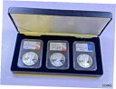 【極美品/品質保証書付】 アンティークコイン コイン 金貨 銀貨 [送料無料] 3x Lot of Proof Silver Eagles NGC PF70 FDOI Black Mercanti Jones and Moy SZ89