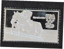 【極美品/品質保証書付】 アンティークコイン コイン 金貨 銀貨 送料無料 1980 USA Equestrian Silver Art Bar U.S. Olympic Postage Stamps P0441