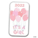 【極美品/品質保証書付】 アンティークコイン コイン 金貨 銀貨 送料無料 2022 1 oz Silver Colorized Bar - APMEX (It 039 s A Girl, Balloons) - SKU 182671