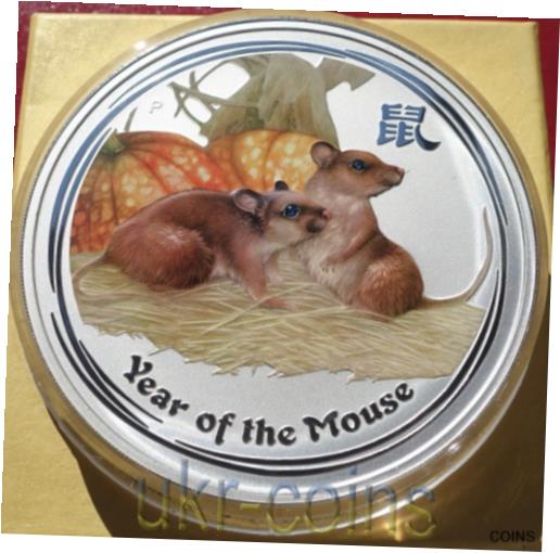 【極美品/品質保証書付】 アンティークコイン 銀貨 2008 Australia Lunar II Year of the Mouse Rat 1Kilo Silver Coin Gemstone Eye $30 [送料無料] #scf-wr-012265-426