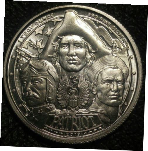  アンティークコイン コイン 金貨 銀貨  1 - 1 oz .999 Silver Round - The Patriot "Power Awakened" WWII Mint Fresh!!