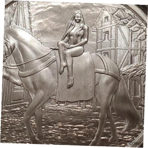 【極美品/品質保証書付】 アンティークコイン コイン 金貨 銀貨 [送料無料] Lady Godiva 1 oz .999 silver coin Medieval Legends Mythical Beautiful Nude Horse