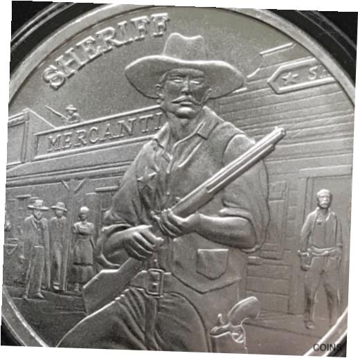 【極美品/品質保証書付】 アンティークコイン コイン 金貨 銀貨 [送料無料] Sheriff 1 oz .999 Silver Prospector Round Limited Ranger Gun Badge Wild West Law