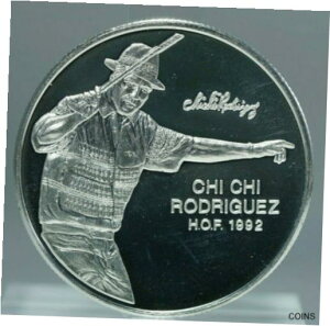 チチ・ロドリゲス 1992 世界ゴルフ殿堂 1 トロイオンス.999 シルバー アート ラウンドCHI CHI RODRIGUEZ 1992 World Golf HALL OF FAME 1 Troy oz. .999 Silver Art Round