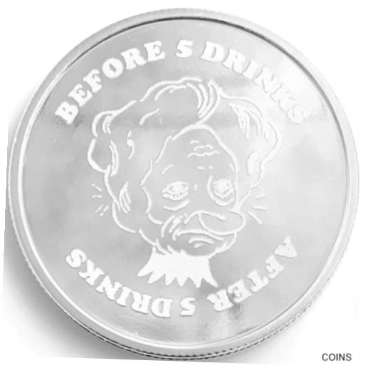 ڶ/ʼݾڽա ƥ    [̵] Before 5 Drinks/After 5 Drinks 1oz. .999 Silver Round with Capsule Blank Back