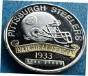 【極美品/品質保証書付】 アンティークコイン コイン 金貨 銀貨 [送料無料] VTG Pittsburgh Steelers Silver 999 #2666/7500 1oz Coin 75 Years NFL 1933