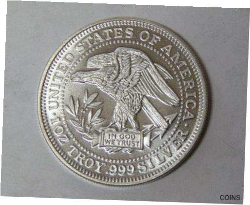 楽天金銀プラチナ　ワールドリソース【極美品/品質保証書付】 アンティークコイン コイン 金貨 銀貨 [送料無料] War Eagle Pattern Dollar Design 1 oz .999 Fine Silver Round （mrmtbvarious）