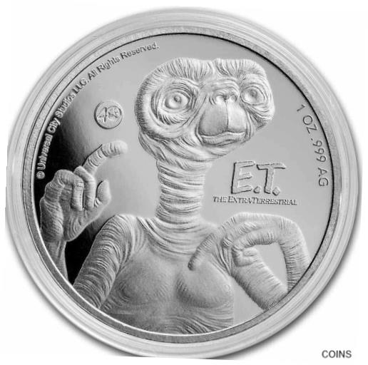 ڶ/ʼݾڽա ƥ    [̵] 2022 Niue E.T. the Extra Terrestrial 40th Anniv 1oz .999 Silver Coin in capsule