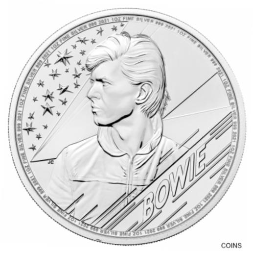 楽天金銀プラチナ　ワールドリソース【極美品/品質保証書付】 アンティークコイン コイン 金貨 銀貨 [送料無料] Silver Coin David Bowie Music Legends 2020 Silver 1 OZ 999 Bu IN Der Capsule