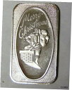 【極美品/品質保証書付】 アンティークコイン コイン 金貨 銀貨 送料無料 Santa Claus Going Down Chimney Merry Christmas 1 oz .999 Fine Silver Bar (4721)