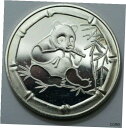 1オンス .999 シルバー ラウンド オオカミとパンダ バンブーコイン付き 希少!1 Oz .999 Silver Round WOLF & PANDA w/ BAMBOO COIN RARE !