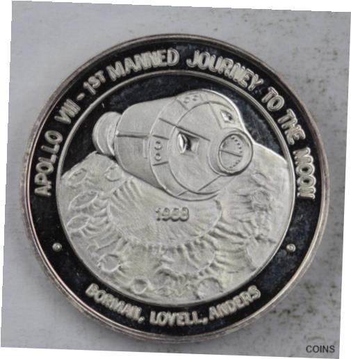 yɔi/iۏ؏tz AeB[NRC RC   [] NASA Apollo VIII First Manned Journey to The Moon 1 Ounce .999 Silver Round