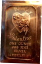 ビー・マイ・バレンタイン // 1973 年 2 月 14 日 // 1 オンス .999 ファイン シルバー アート バーBe My Valentine // 14 February 1973 // 1 oz .999 Fine Silver Art Bar