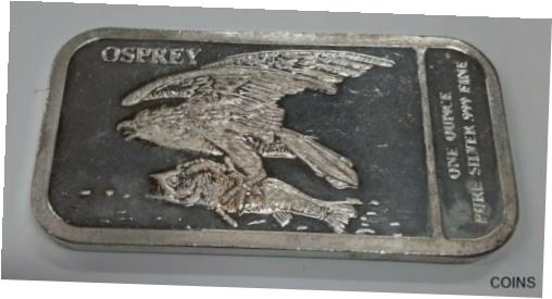 【極美品/品質保証書付】 アンティークコイン コイン 金貨 銀貨 [送料無料] Audubon Society 1 Ounce .999 Fine Silver Bar Endangered Species-Osprey SB98