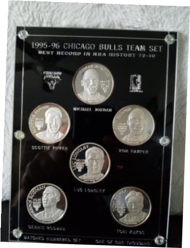 【極美品/品質保証書付】 アンティークコイン 銀貨 6oz .999 Fine Silver Chicago Bulls Team Set of 6 Rounds. 72-10 Team Set [送料無料] #sof-wr-012272-3744