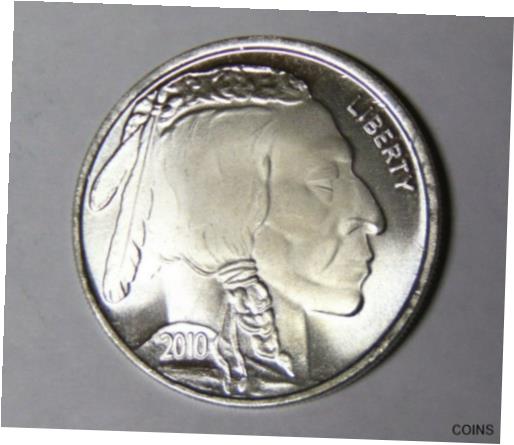 楽天金銀プラチナ　ワールドリソース【極美品/品質保証書付】 アンティークコイン コイン 金貨 銀貨 [送料無料] 2010 Buffalo Indian 1 oz .999 Fine Silver Round （mrmtbvarious）