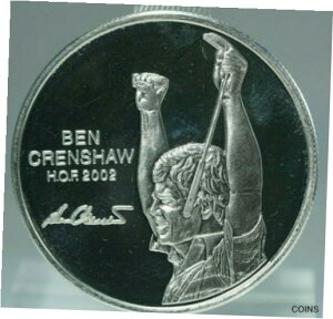 ベン クレンショー 世界ゴルフ殿堂 1 トロイオンス.999 シルバー アート ラウンド、マスター 2 名BEN CRENSHAW World Golf HALL OF FAME 1 Troy oz. .999 Silver Art Round, 2 Masters
