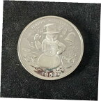 【極美品/品質保証書付】 アンティークコイン コイン 金貨 銀貨 [送料無料] 1988 One Troy Ounce .999 Fine Silver Vintage Coin Snowman For Someone Special