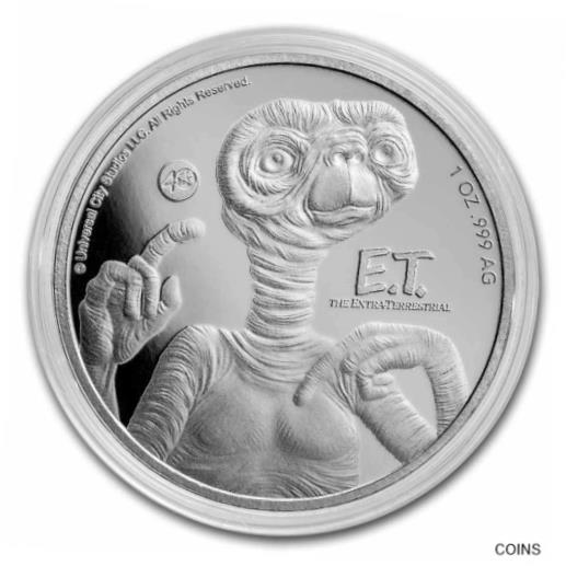 ڶ/ʼݾڽա ƥ    [̵] E.T. Extra-Terrestrial 40th annv 1 oz .999 Silver Coin 2022 2 dollars alien life