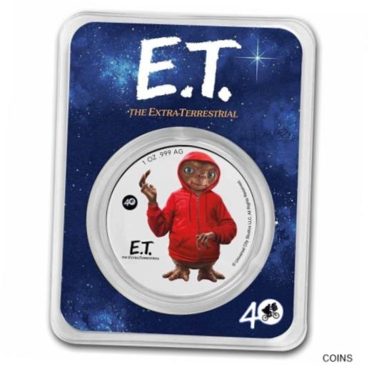 ڶ/ʼݾڽա ƥ    [̵] E.T. Extra-Terrestrial 40th annv 1 oz .999 Silver Coin 2022 $2 alien life in TEP