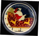 yɔi/iۏ؏tz AeB[NRC RC   [] 1 oz Silver Round 1999 Merry Christmas Santa Claus in a Sled Enameled with Box