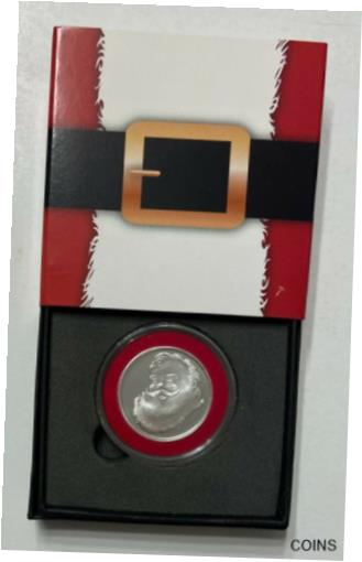 楽天金銀プラチナ　ワールドリソース【極美品/品質保証書付】 アンティークコイン コイン 金貨 銀貨 [送料無料] 2020 SANTA FACE （1/2-OUNCE） COIN IN CAPSULE & SANTA BELT BLACK GIFT BOX