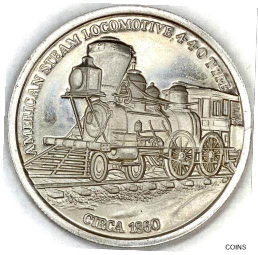  アンティークコイン コイン 金貨 銀貨  1860 American Steam Locomotive 4-4-0 Type 1 Oz .999 Silver Round SilverTowne Art
