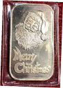【極美品/品質保証書付】 アンティークコイン コイン 金貨 銀貨 [送料無料] 1 oz silver bar Silvertowne Santa Merry Christmas 1988