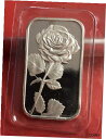 1オンス シルバー.999 バー シングル ローズ ステム バレンタイン地金1-OZ SILVER.999 BAR SINGLE ROSE STEM Valentine bullion