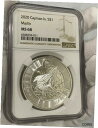 【極美品/品質保証書付】 アンティークコイン コイン 金貨 銀貨 [送料無料] 2020-1oz Cayman Islands Marlin Silver Coin NGC MS68 BROWN LABEL LOC5 3