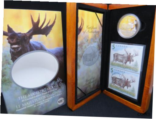 ڶ/ʼݾڽա ƥ  2004 The Majestic Moose $5 Limited-Edtiion Stamp &Coin Set 28g 99.99% Silver [̵] #scf-wr-012275-1504