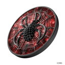 1 オンス シルバー コイン 2022 カナダ メープル リーフ レッド ブラック スパイダー スワロフスキー カラー ラウンド1 Oz Silver Coin 2022 Canada Maple Leaf Red Black Spider Swarovski Colored Round