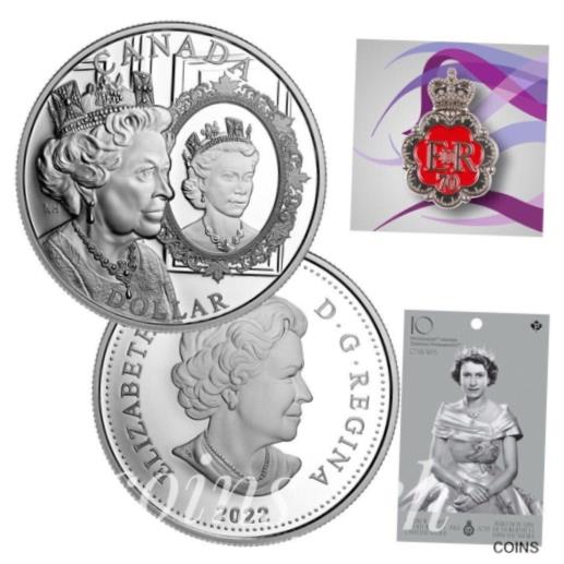 【極美品/品質保証書付】 アンティークコイン コイン 金貨 銀貨 送料無料 2022 Platinum Jubilee Queen Elizabeth II - Pure Silver Stamps Collector Pin