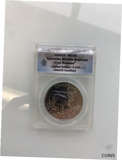 【極美品/品質保証書付】 アンティークコイン コイン 金貨 銀貨 [送料無料] ANACS 1 Oz Silver 2013 Canada Antelope First Release Coin 1 Ounce MS69 Awesome!!