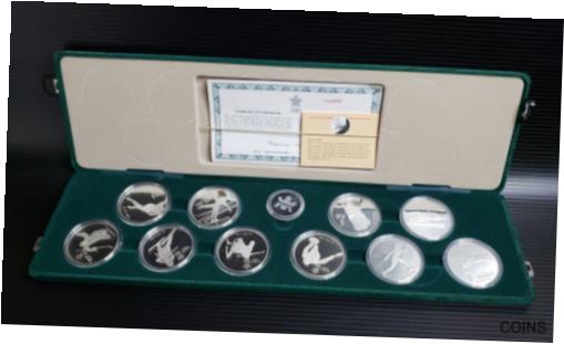 【極美品/品質保証書付】 アンティークコイン コイン 金貨 銀貨 送料無料 1988 Calgary Olympic Complete Set of 10 Proof Silver Coins