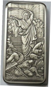 神殿から両替商を追いかけるイエス 10 オンス 999 シルバー シールド バーJESUS CHASING MONEY CHANGERS FROM TEMPLE 10 oz 999 SILVER SHIELD BAR