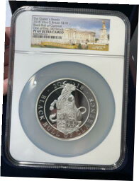 【極美品/品質保証書付】 アンティークコイン 銀貨 2018 UK ?10 Queen's Beasts Bull 10oz Silver .999 Coin NGC PF69UC (1 of 100) [送料無料] #sct-wr-012277-2053