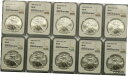 10 個ロット - 2009 アメリカン シルバー イーグル $1 NGC MS69 連続証明書番号Lot of 10 - 2009 American Silver Eagles $1 NGC MS69 Sequential Cert Numbers(3)