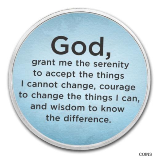 ڶ/ʼݾڽա ƥ    [̵] 1 oz Silver Colorized Round - APMEX (Serenity Prayer, Sky Blue) - SKU #118092