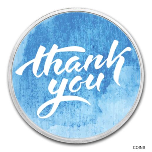 ڶ/ʼݾڽա ƥ    [̵] 1 oz Silver Colorized Round - APMEX (Thank You - Sky Blue) - SKU #149438